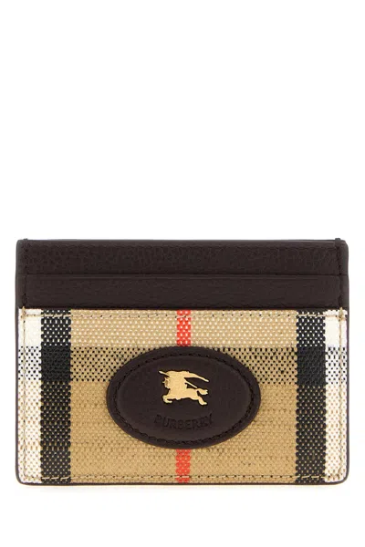 Burberry Printed Canvas Card Holder In White