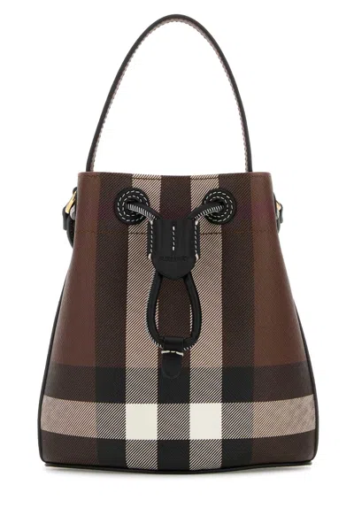 Burberry Printed Canvas Check Bucket Bag In Multi