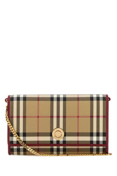 Burberry Printed Canvas Check Mini Wallet In Checked