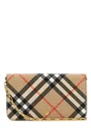 Burberry Printed Canvas Check Wallet In Brown