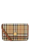 Burberry Hampshire Check-print Woven And Leather Shoulder Bag In Archivebeige
