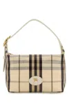 Burberry Canvas Shoulder Bag Check Pattern Hardware In Orange