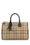 Burberry Beige Mini Check Bowling Bag In Vntgchkmilitary