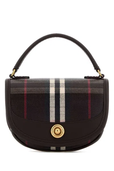 Burberry Printed Canvas Mini Highlands Handbag In Brown