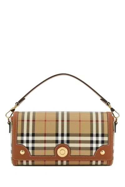 Burberry Womens Briar Brown Check-print Flap-front Woven-blend Cross-body Bag