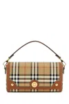 Burberry Check-pattern Top Handle Bag In Briarbrown
