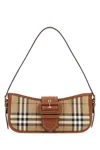 Burberry Canvas Sling Shoulder Bag With Checkered Pattern
