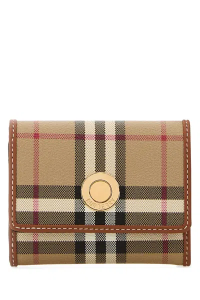 Burberry Printed Canvas Small Check Mini Wallet In Checked