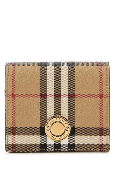Burberry Printed Canvas Small Wallet In Archivebeige