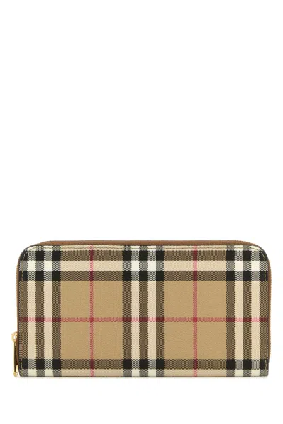 Burberry Printed Canvas Wallet In Brown