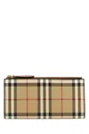 Burberry Canvas Wallet Check Pattern Rectangular Shape In Brown