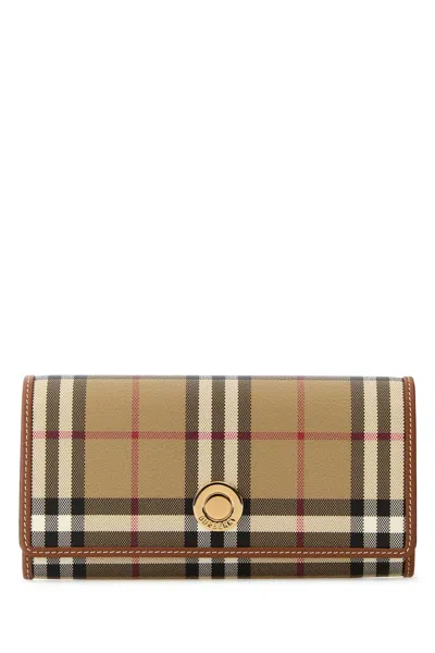 Burberry Printed Canvas Wallet In Brown