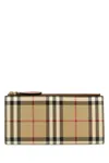 Burberry Canvas Wallet Check Pattern Rectangular Shape In Brown