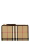 Burberry Printed Canvas Wallet Mini In Checked