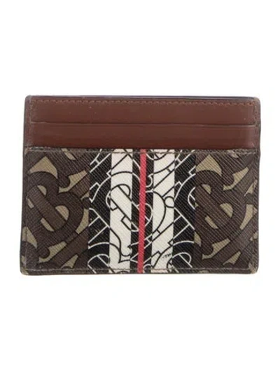 Pre-owned Burberry Printed Card Holder In Brown