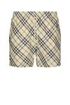 Burberry Printed Check Swim Short In Alabaster Ip Check