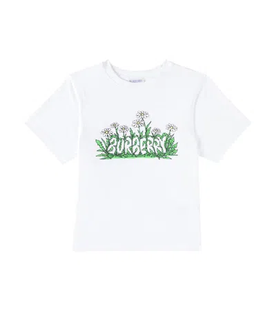 Burberry Kids' Printed Cotton Jersey T-shirt In White