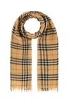 Burberry Printed Cotton Scarf In Sand