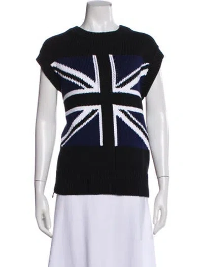 Pre-owned Burberry Printed Crew Neck Sweater In Black