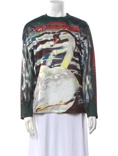 Pre-owned Burberry Printed Crew Neck Sweatshirt W/ Tags In Green