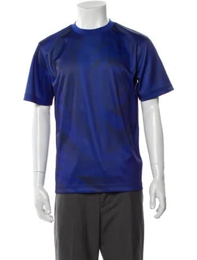Pre-owned Burberry Printed Crew Neck T-shirt In Blue