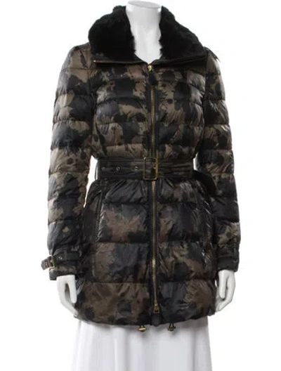 Pre-owned Burberry Printed Down Jacket In Green