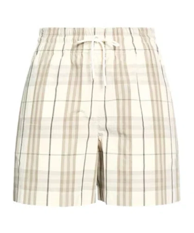 Burberry Printed Drawstring Shorts In Neutral