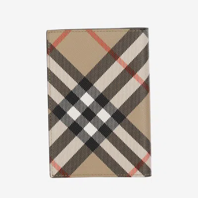 Burberry Printed E-canvas Passport Holder In Sand