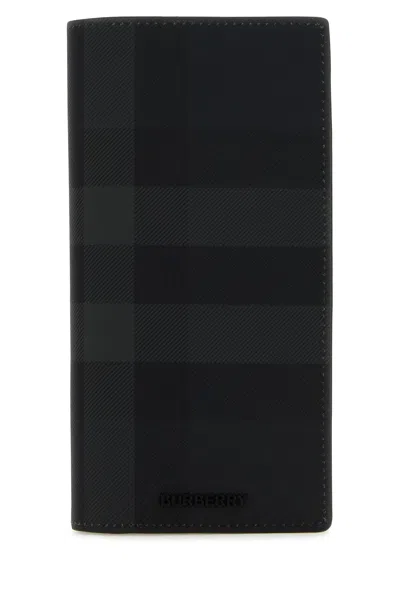 Burberry Printed E-canvas Wallet In Black