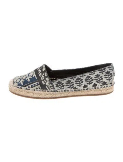 Pre-owned Burberry Printed Espadrilles In Blue