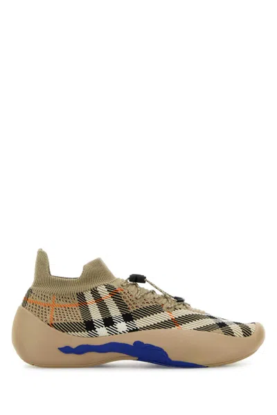 BURBERRY PRINTED FABRIC NEPTUNE SLIP ONS