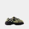 Burberry Printed Fabric Pillow Check Slip Ons In Multi