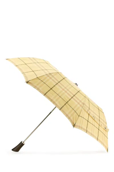 Burberry Printed Fabric Umbrella In Gold