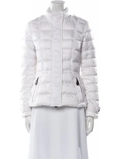 Pre-owned Burberry Printed Faux Fur Jacket In White