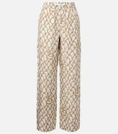 Burberry Printed High-rise Silk Palazzo Pants