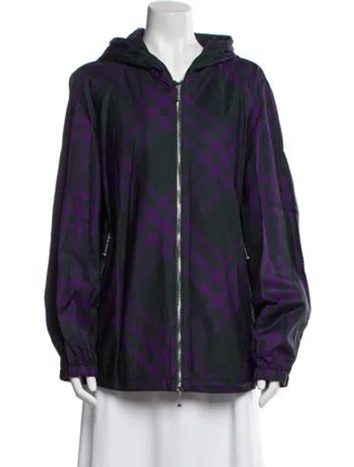 Pre-owned Burberry Printed Jacket In Purple