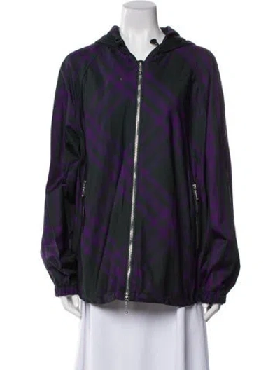 Pre-owned Burberry Printed Jacket In Purple