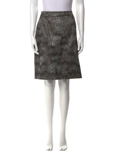 Pre-owned Burberry Printed Knee-length Skirt In Silver