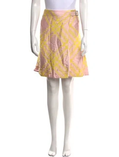 Pre-owned Burberry Printed Knee-length Skirt W/ Tags In Pink