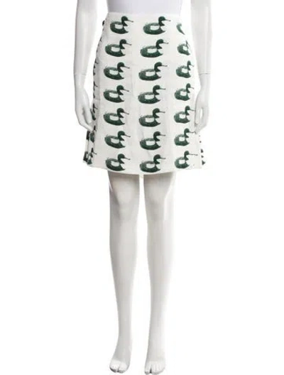 Pre-owned Burberry Printed Knee-length Skirt In White