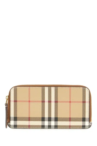 Burberry Printed Leather Wallet In Archive Beige