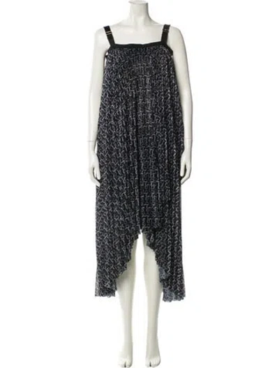 Pre-owned Burberry Printed Long Dress In Black