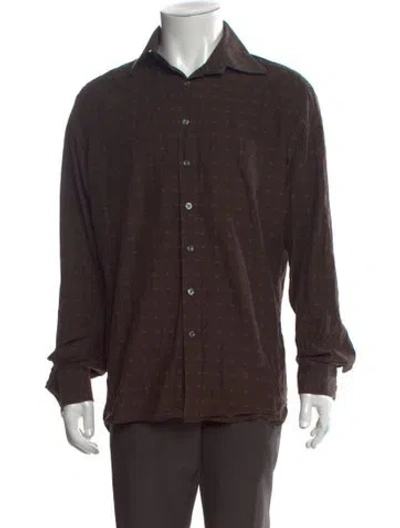 Pre-owned Burberry Printed Long Sleeve Shirt In Brown