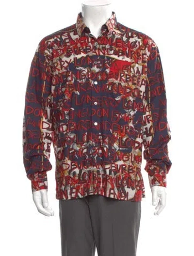 Pre-owned Burberry Printed Long Sleeve Shirt In Red