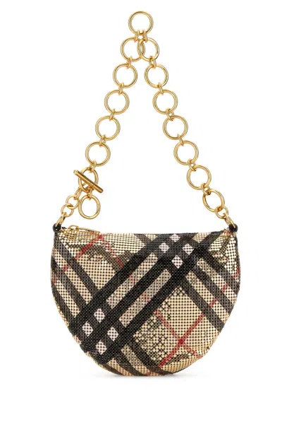 Burberry Printed Metal Knit Shoulder Bag In Animal Print