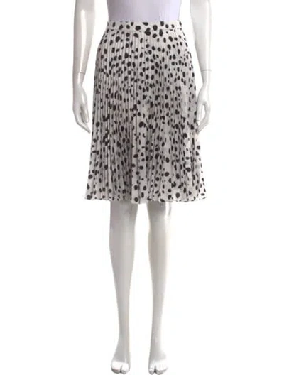 Pre-owned Burberry Printed Midi Length Skirt In White