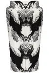 Burberry Ladies Deer Print Gathered Jersey Sculptural Skirt In White