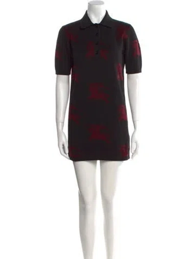 Pre-owned Burberry Printed Mini Dress W/ Tags In Black