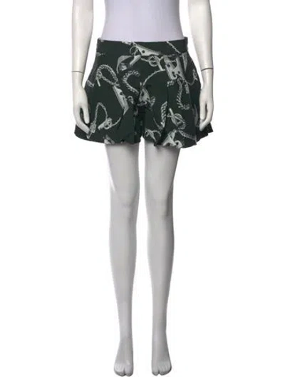 Pre-owned Burberry Printed Mini Shorts In Green