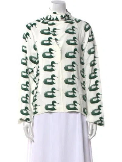 Pre-owned Burberry Printed Mock Neck Sweatshirt In Multi